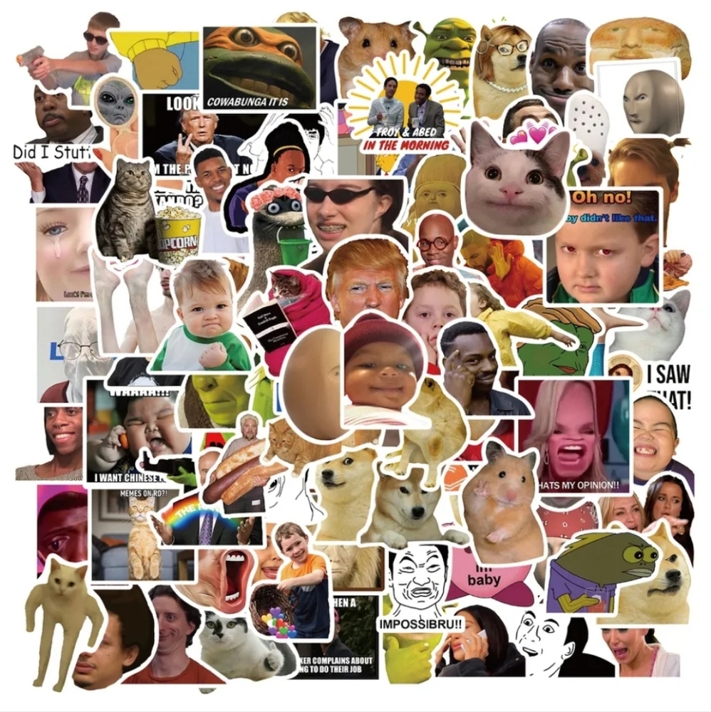 50pc Funny Meme Vinyl Stickers